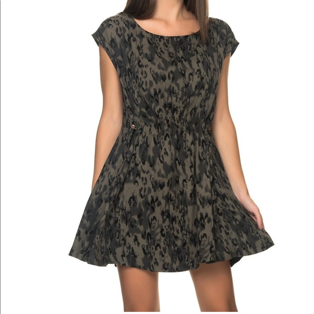 Free people green fake love mini dress